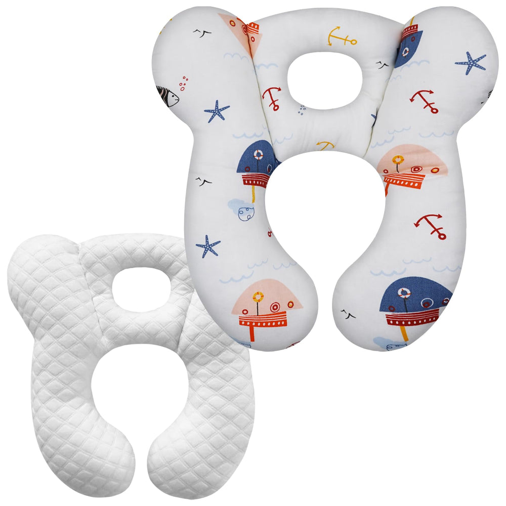 ZHOMA baby travel pillow starfish white design for cozy car rides.