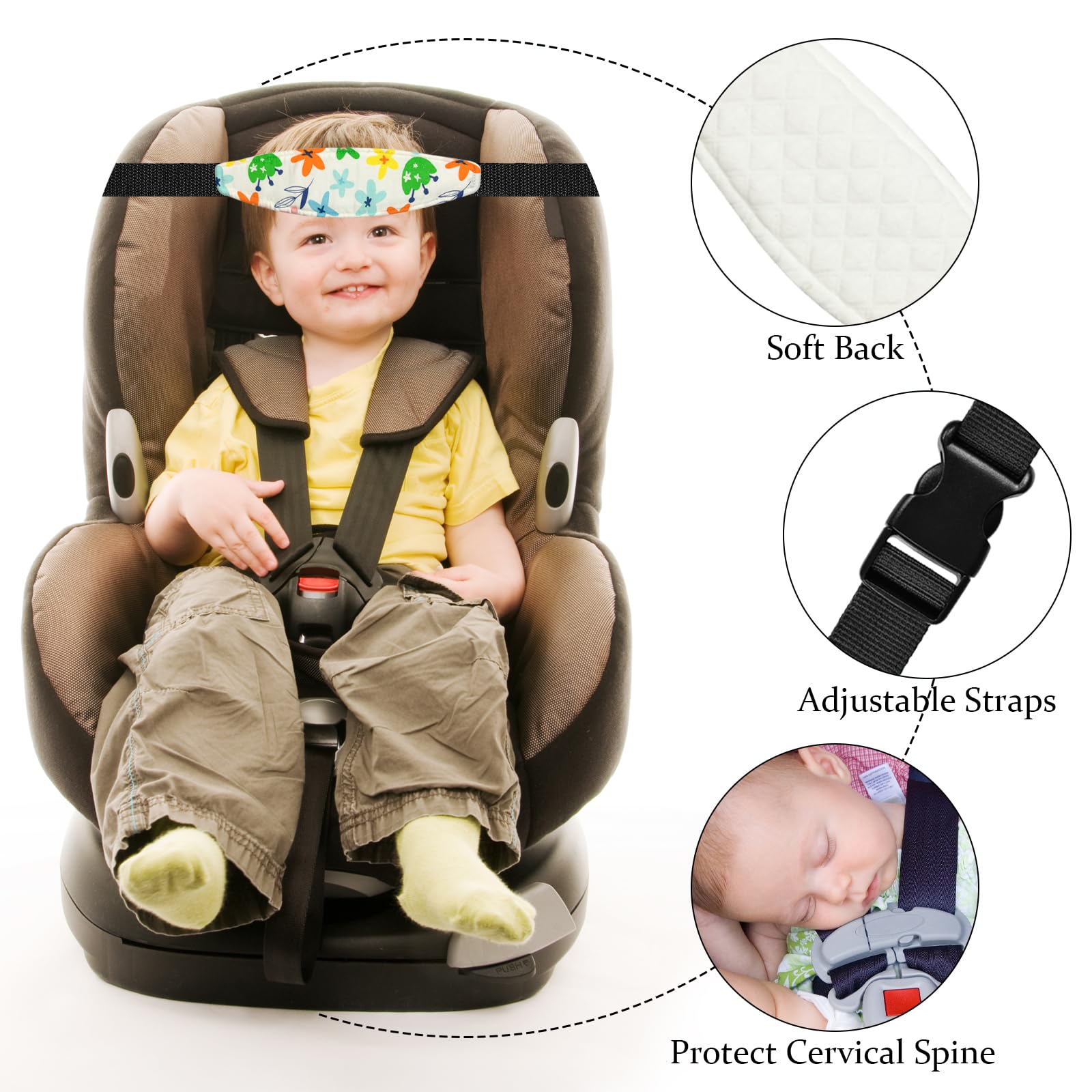 ZHOMA adjustable elastic strap for quick, secure installation on seats