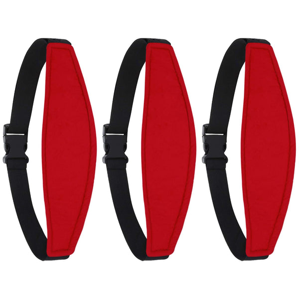 ZHOMA head-support belt for car seats in red, providing snug travel comfort.