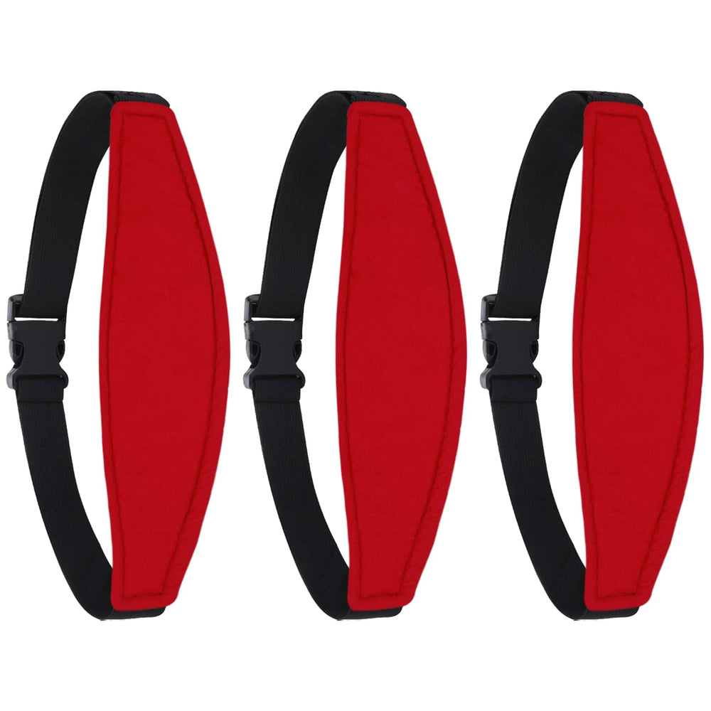 ZHOMA head-support belt for car seats in red, providing snug travel comfort.