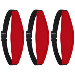 ZHOMA head-support belt for car seats in red, providing snug travel comfort.