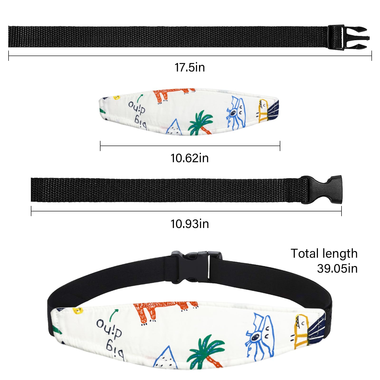 ZHOMA head support for stroller with adjustable elastic strap ensures easy installation.