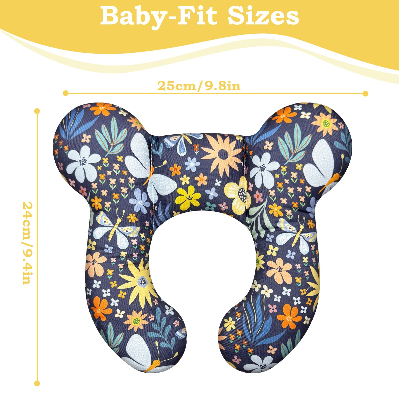 ZHOMA travel pillow Flower 1 in car seat fit provides stable positioning.