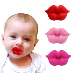 Zhovee infant pacifier with kiss lip pink design for gentle soothing