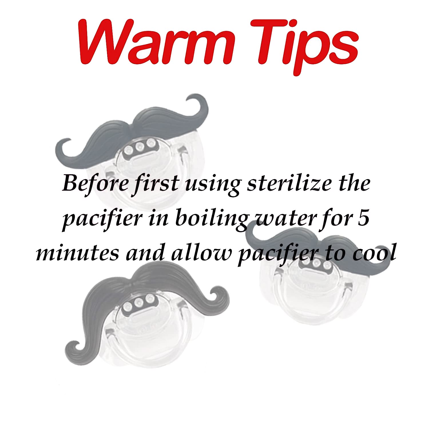 Zhovee pacifier size 3x1.5 inches for ages 0–36 months.