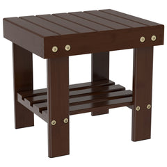 Zhuoyue wooden step stool for kids and adults, sturdy reach to sinks with walnut finish.