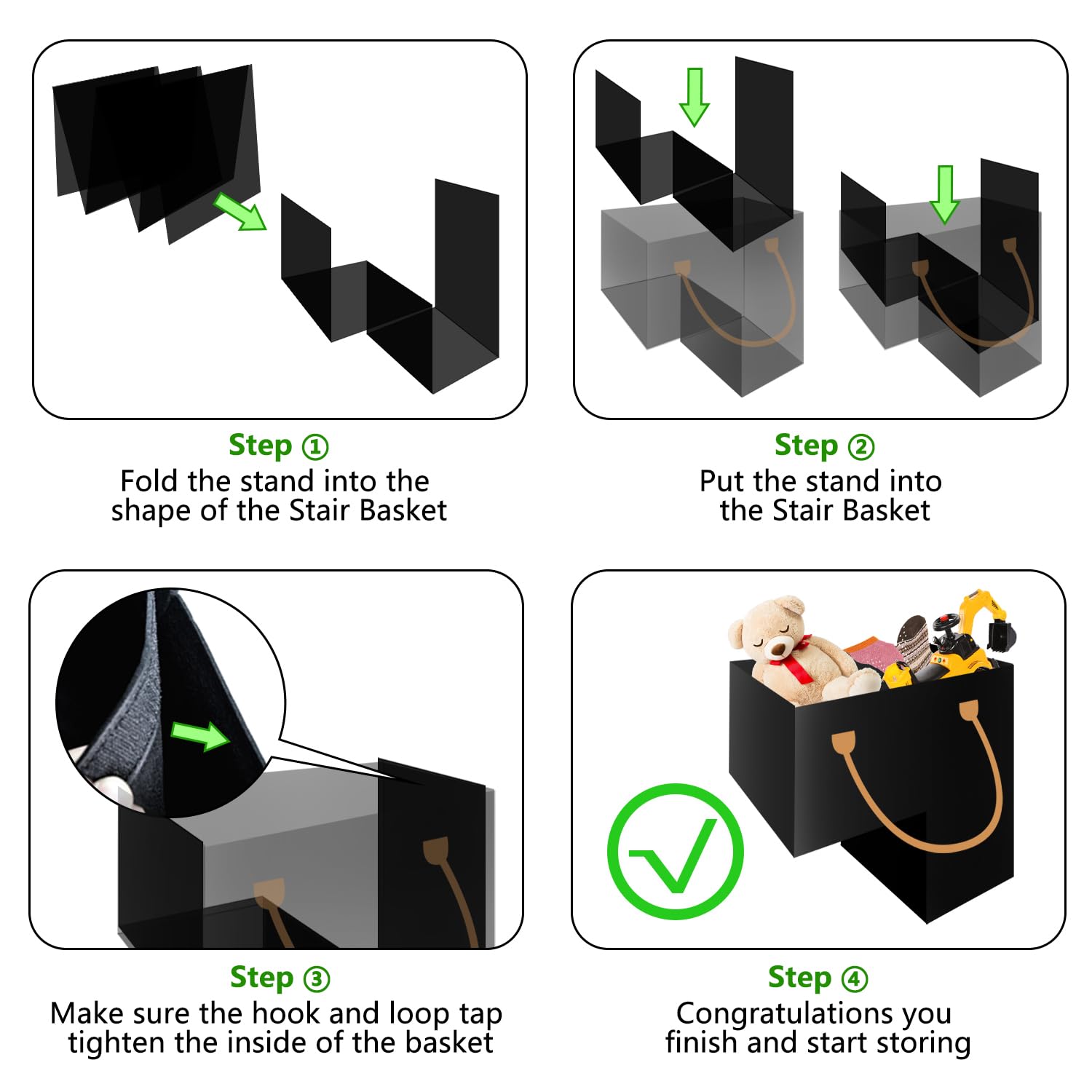 Zhupoub on carpeted stairs shows versatile reach and clean organization.