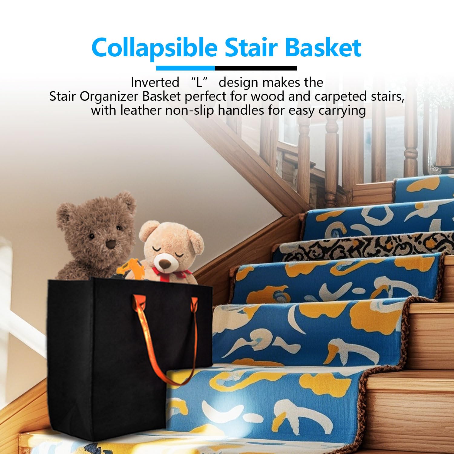 Zhupoub PU leather handles offer comfortable, secure carry on stairs.