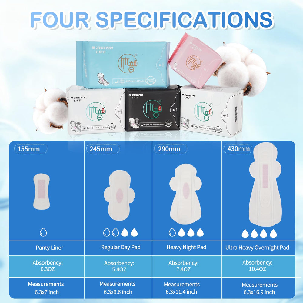 ZHUYIN LIFE Overnight pads provide reliable protection for extended wear.