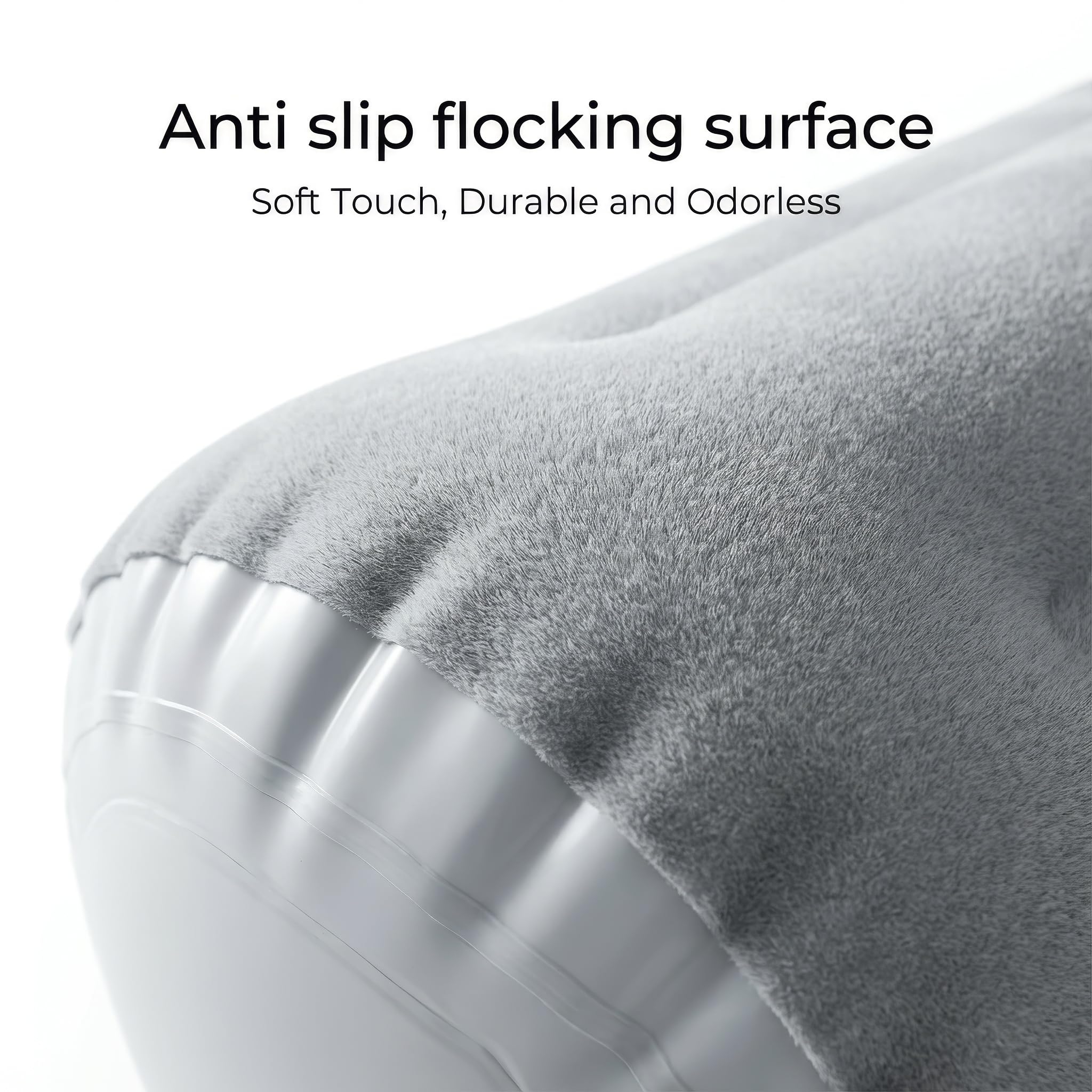 Zibinari non-slip flocked surface provides stable support under fitted sheets.