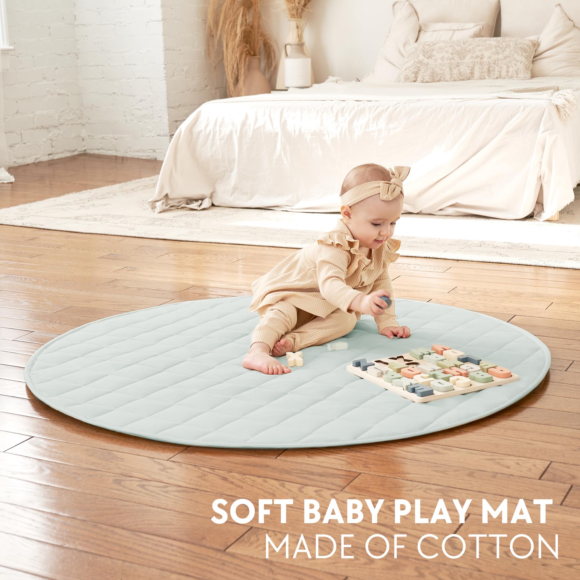 ZICOTO 45 inch baby play mat showing ample tummy-time area
