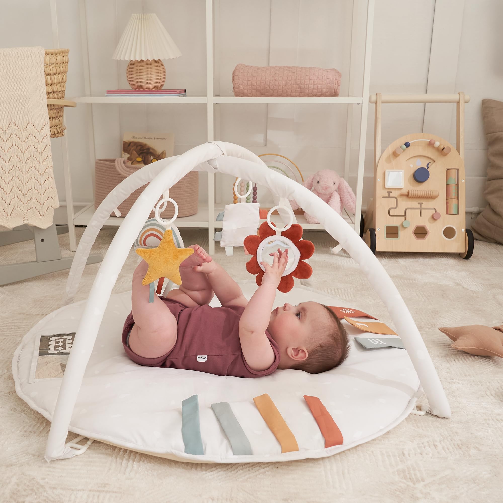 ZICOTO baby tummy time mat crinkle toys encourage tactile exploration.