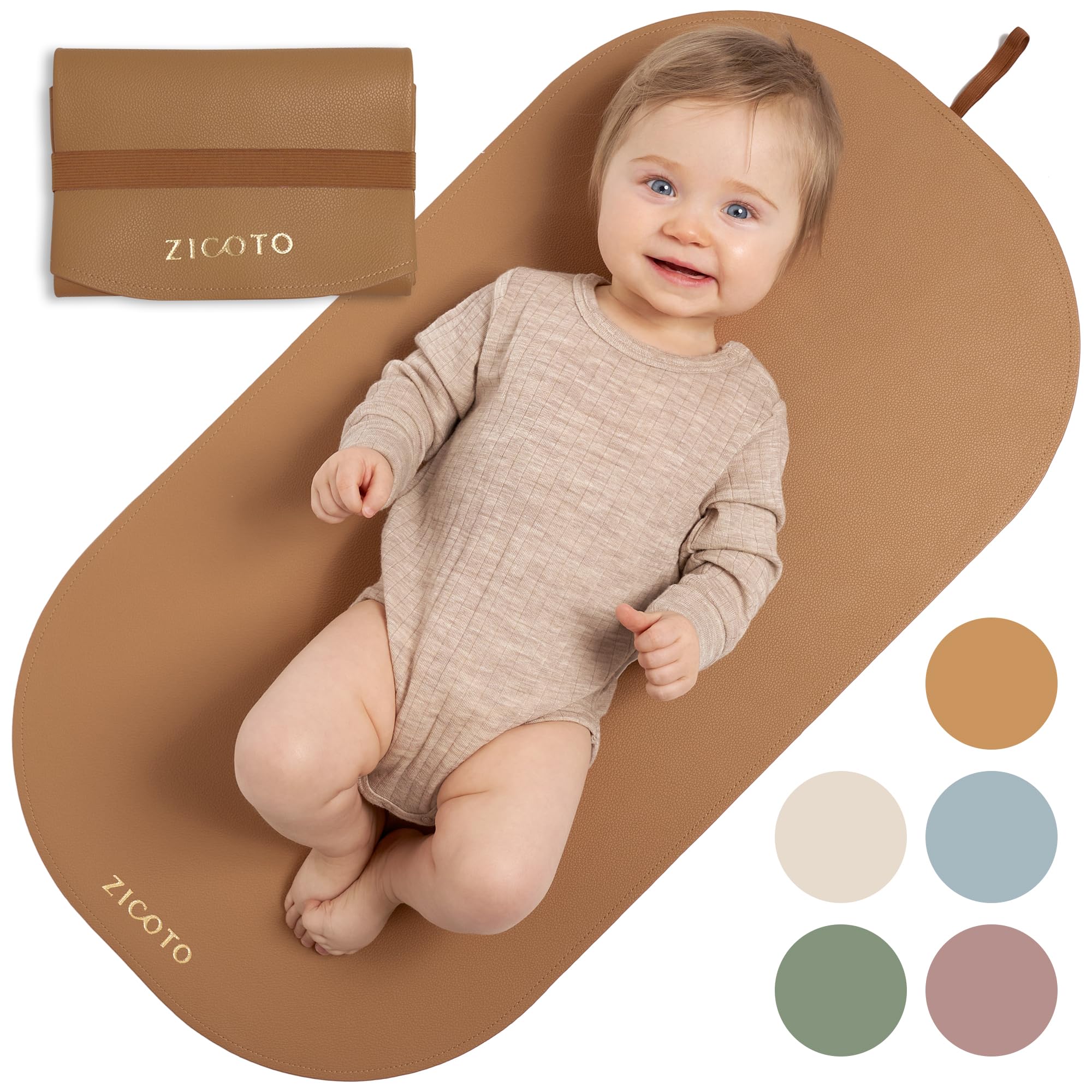 ZICOTO changing pad folds compactly for on-the-go diaper bag use.