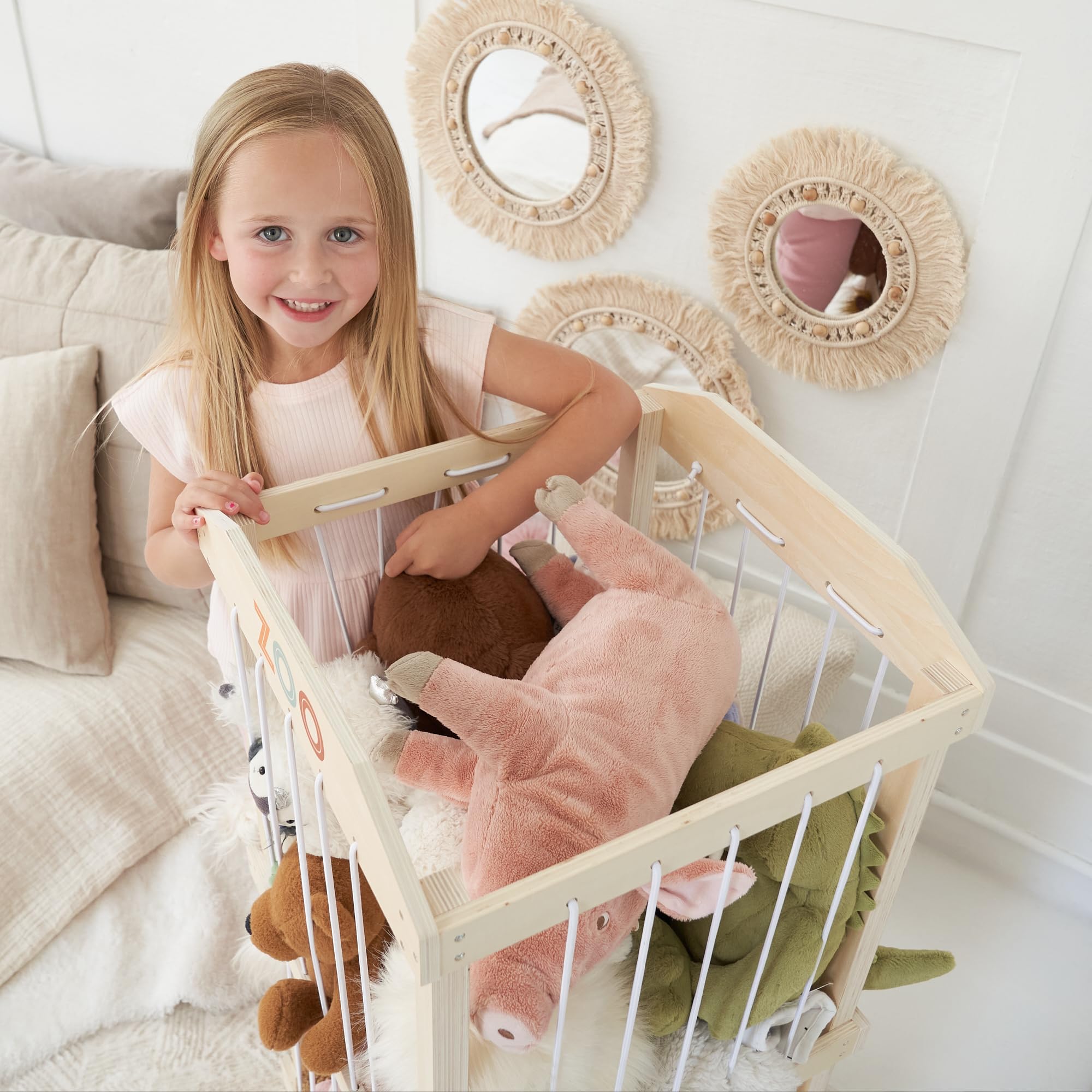 ZICOTO blankets and pillows stored alongside plush toys for versatility