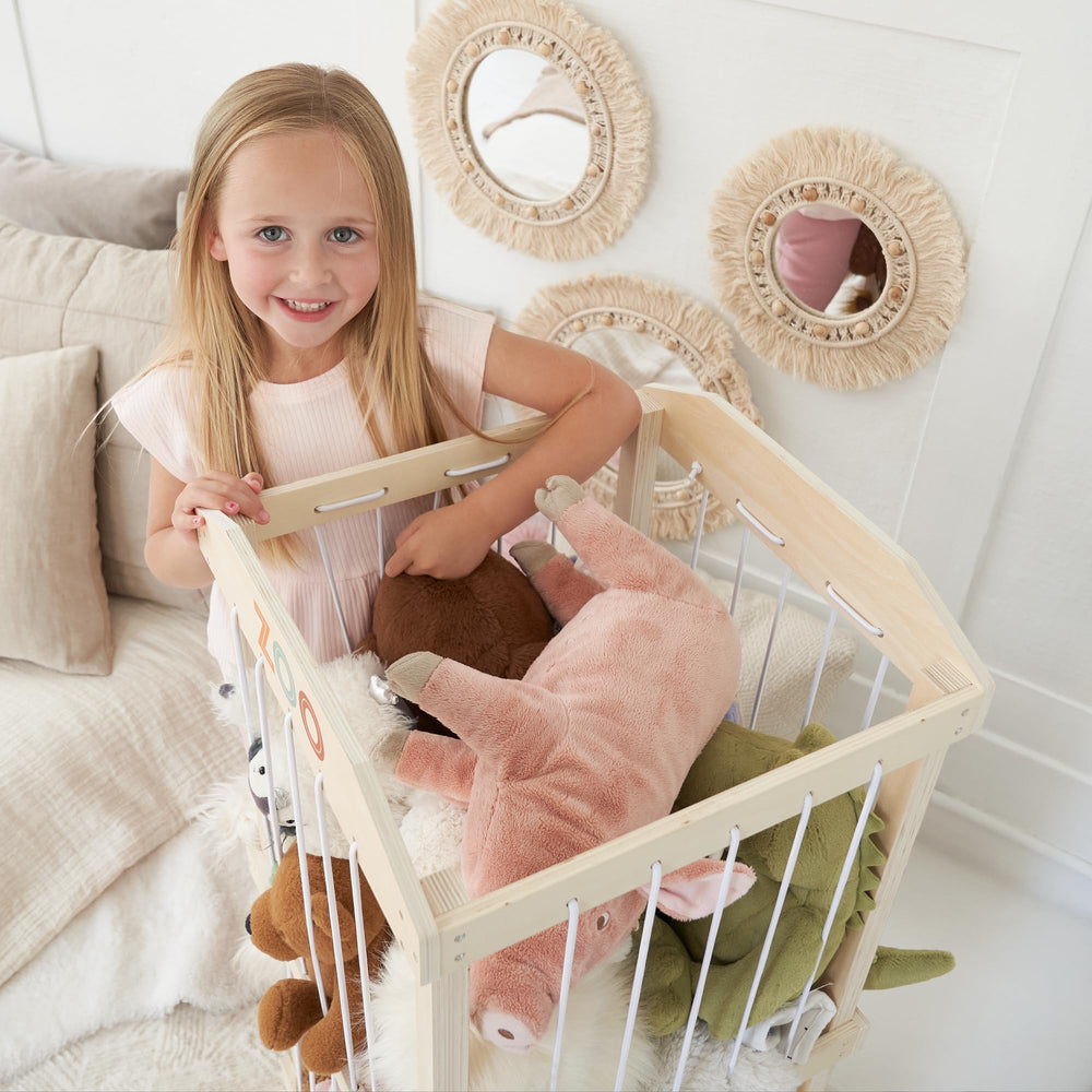 ZICOTO blankets and pillows stored alongside plush toys for versatility