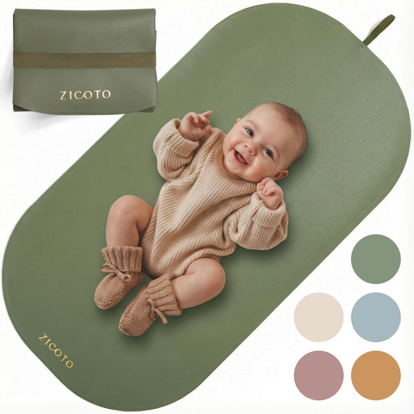 ZICOTO sage green changing pad for travel and home diaper changes