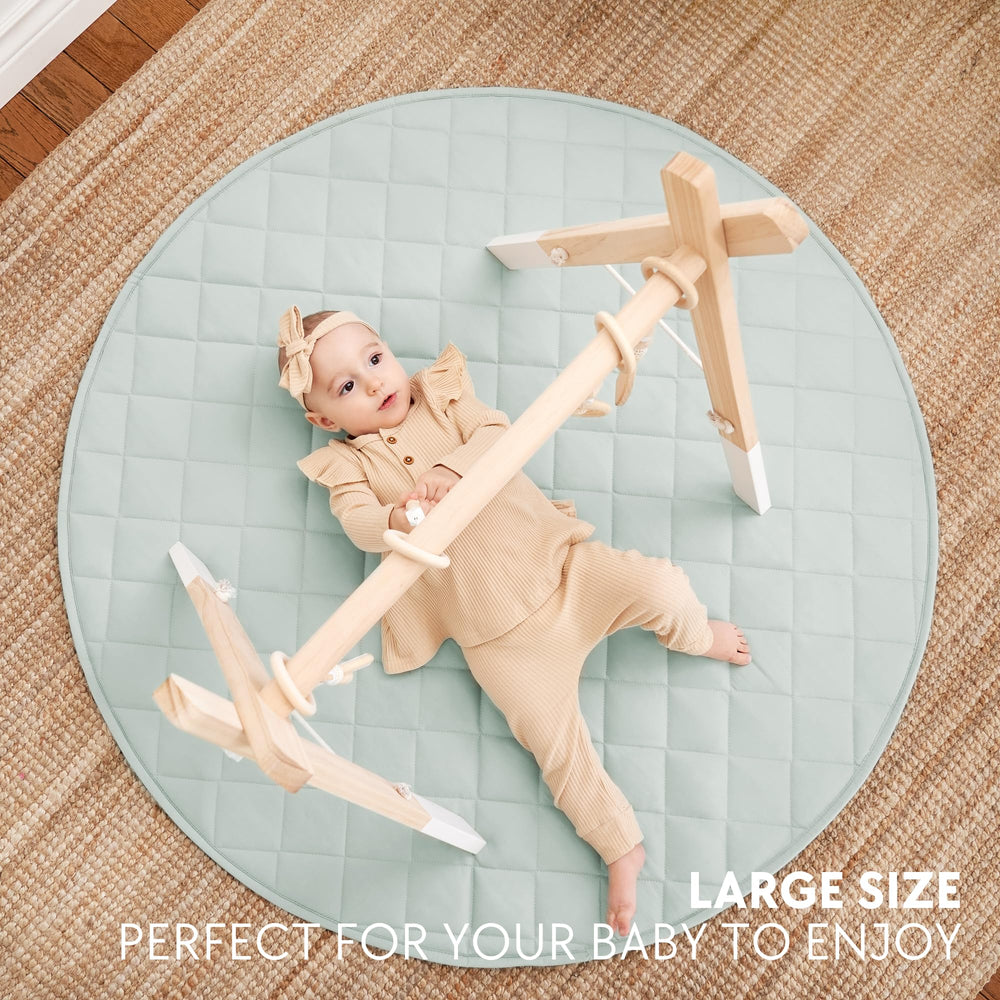 ZICOTO light sage design baby play mat fits nursery decor and gender-neutral style