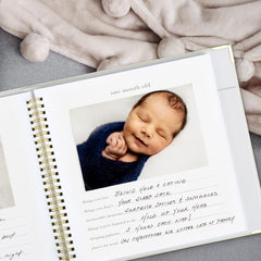 ZICOTO memory book interior layout for easy milestone journaling.