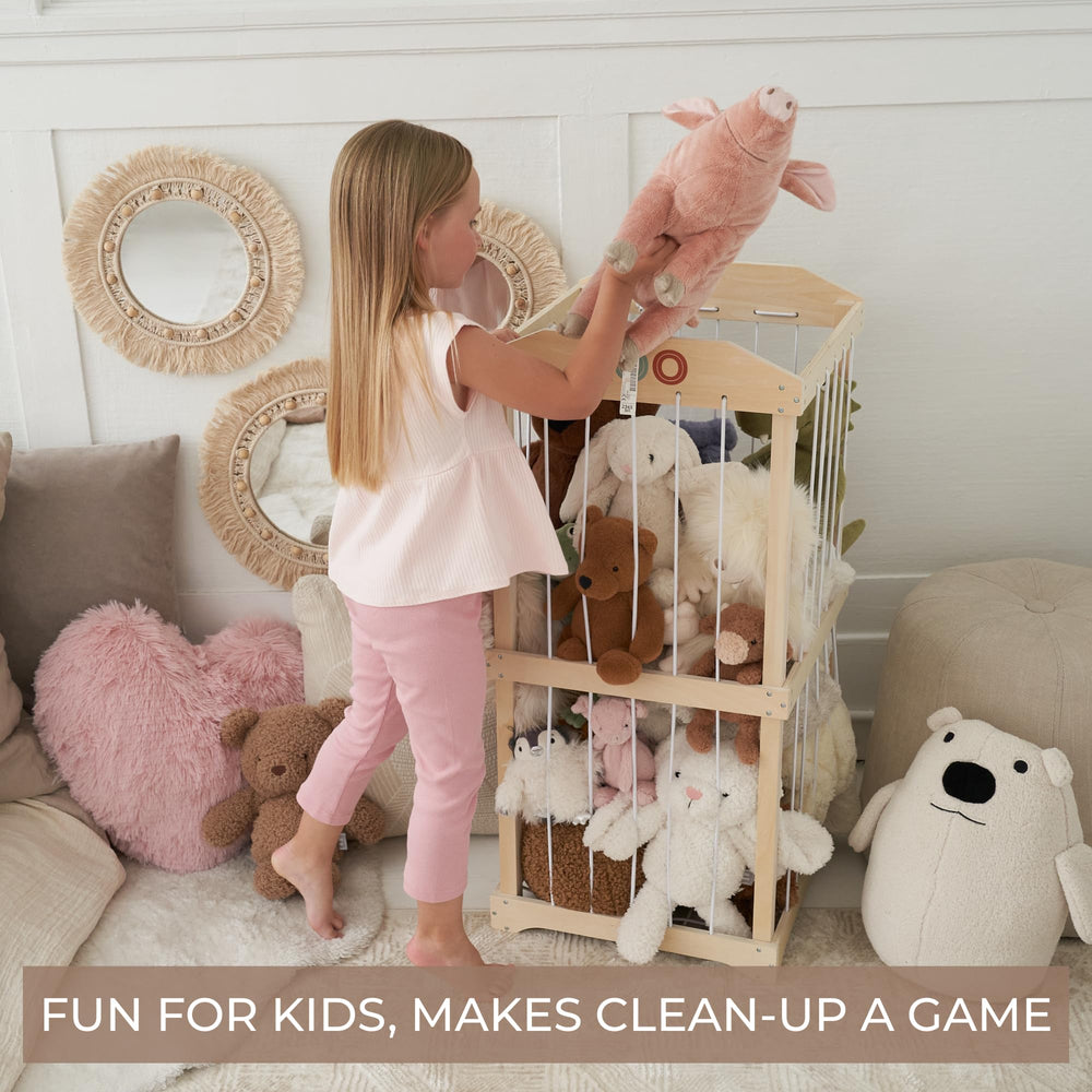 ZICOTO nursery decor friendly storage blends with room while organizing toys