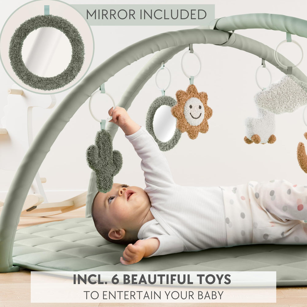 ZICOTO play mat mirror attachment offers a reflective focal point during playtime