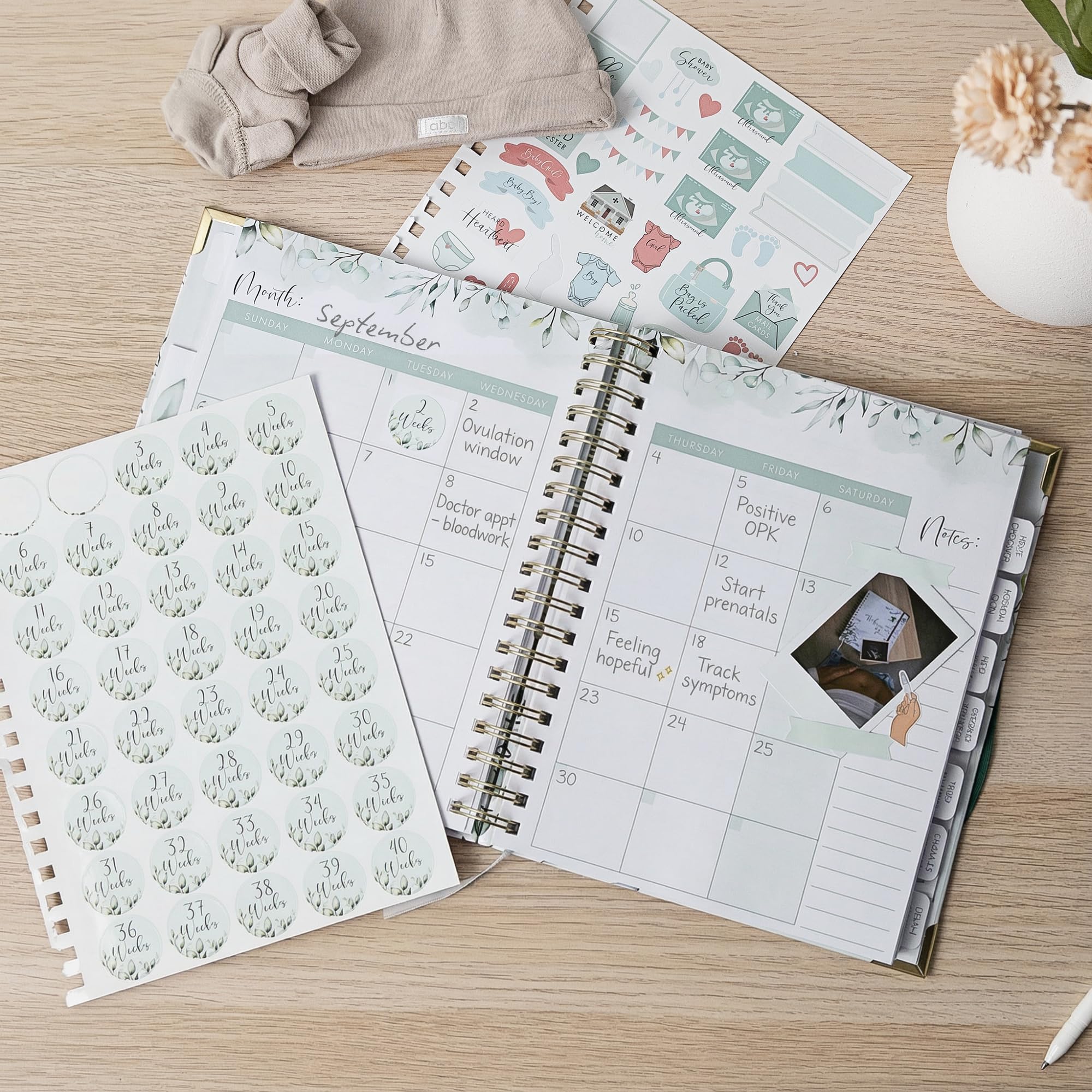 ZICOTO journal interior layout with pages for weekly planning and memories