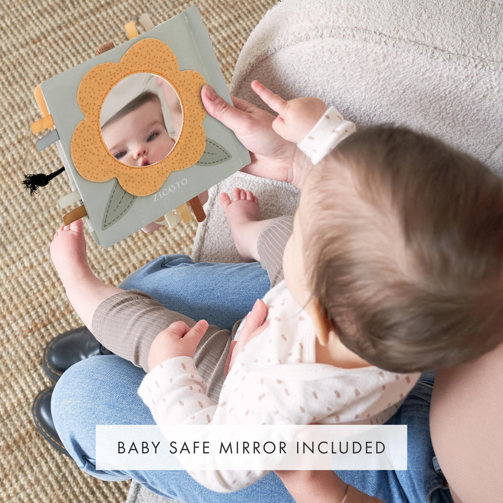 ZICOTO soft book with mirror encourages visual engagement during early play.