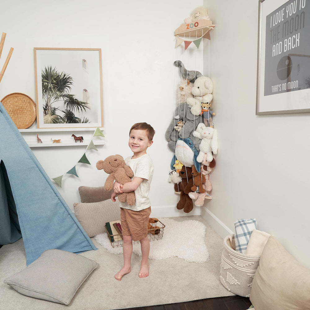 ZICOTO versatile wooden organizer complements any playroom decor.