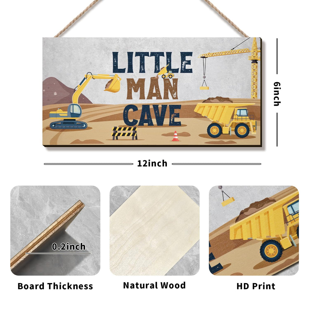ZIEYOMI Little Man Cave Sign shows natural wooden texture for warm spaces