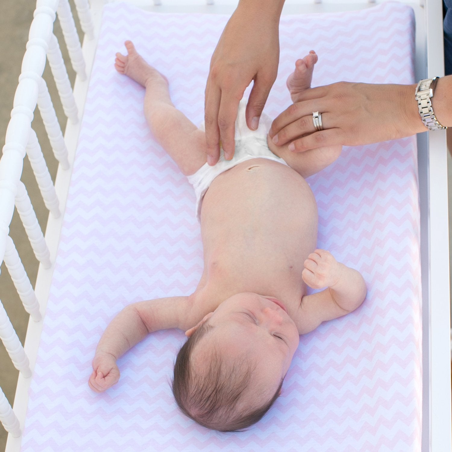 Ziggy Baby jersey knit cotton fabric offers breathable softness for sensitive skin.