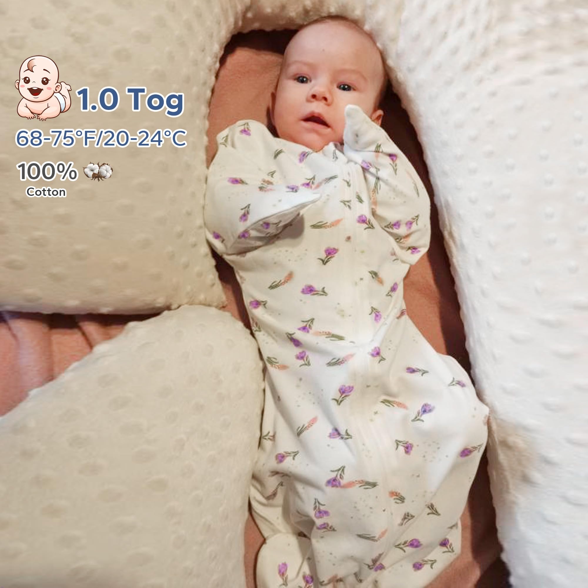 ZIGJOY 100% cotton baby sleep sack, breathable and skin-friendly.