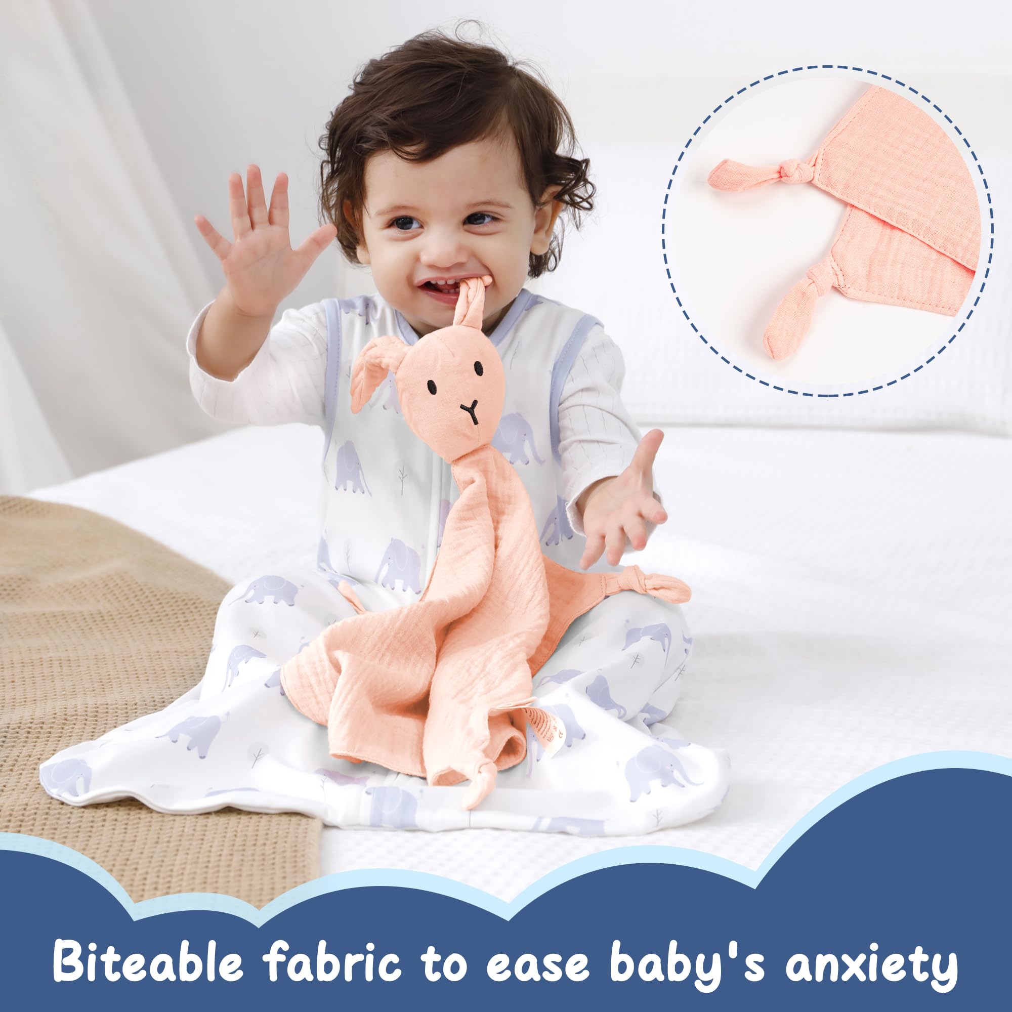 ZIGJOY Bunny Lovey ear detail — easy-to-grasp design for tiny hands