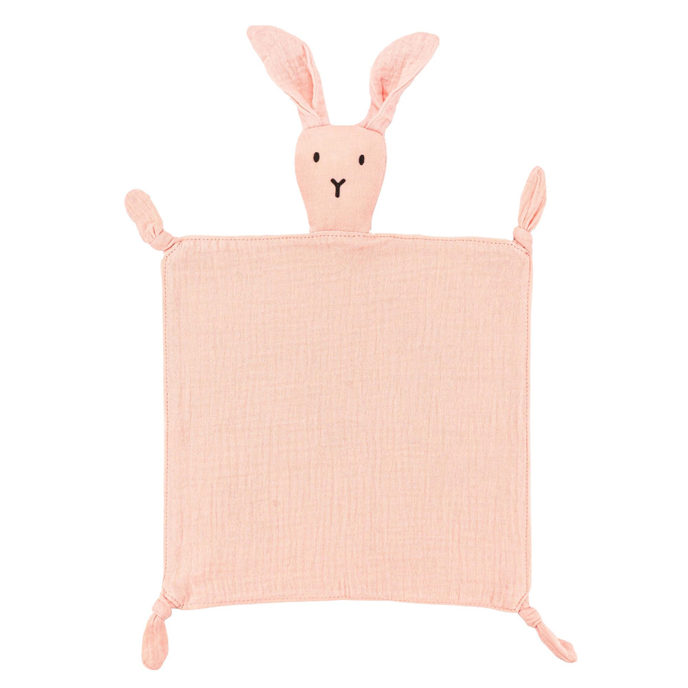 ZIGJOY Bunny Lovey muslin closeup showing soft fabric for gentle soothing