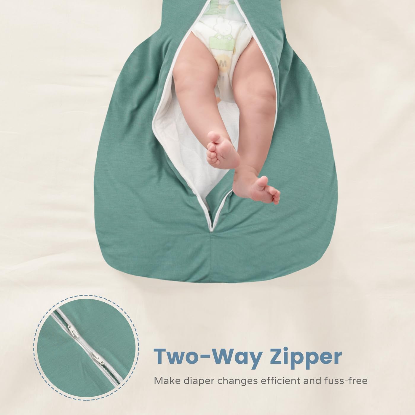 ZIGJOY hip-healthy swaddle with loose hems for hip development