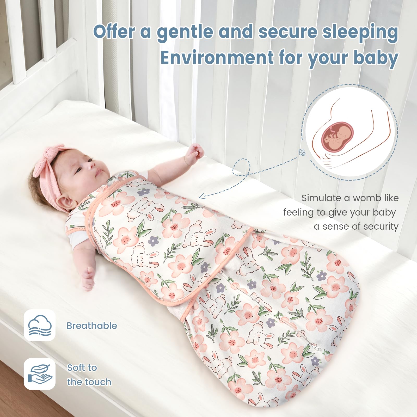ZIGJOY OEKO-TEX certified swaddle set makes a thoughtful newborn gift.