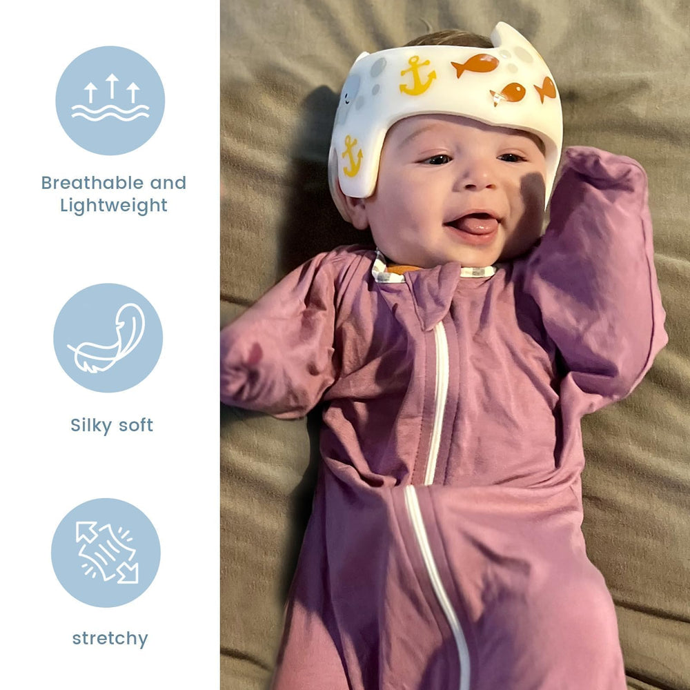 ZIGJOY Shark-Fin sleeved transition swaddle shown for safe wear.