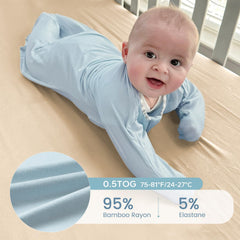 ZIGJOY Shark-Fin sleeves-up swaddle in green-blue promotes self-soothing with snug arm coverage