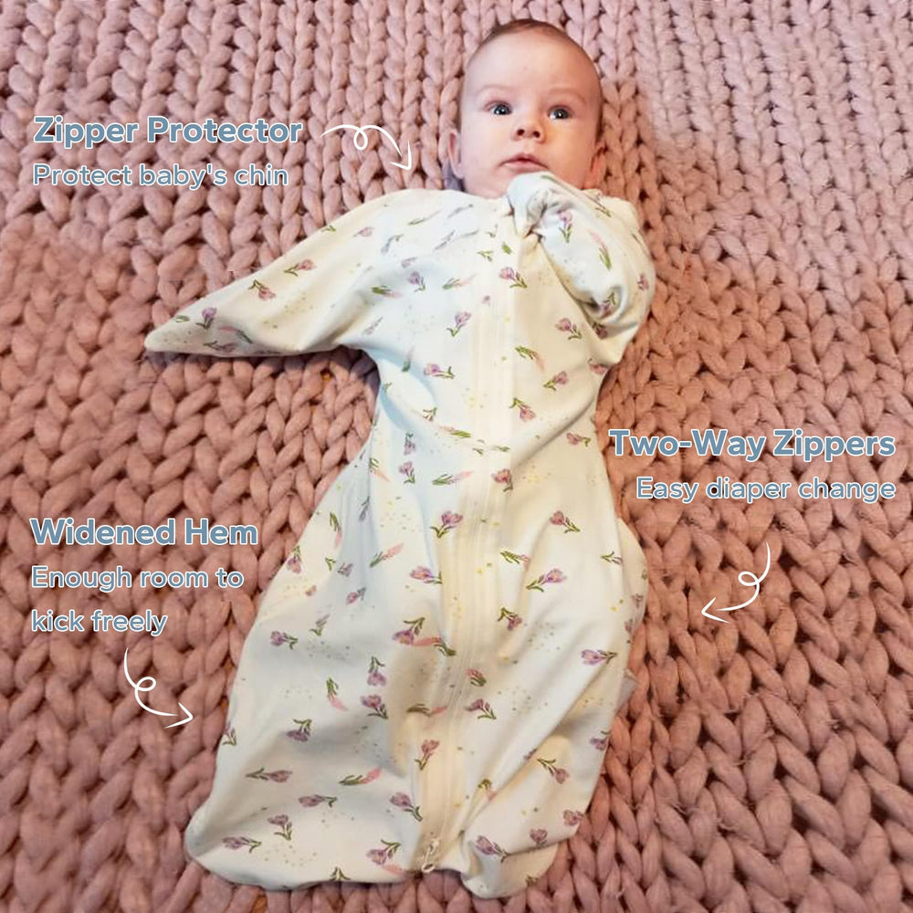 ZIGJOY Shark-Fin Transition Swaddle sleeved design aids self-soothing.