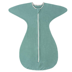 ZIGJOY Shark-Fin transitional swaddle mint, front view, breathable bamboo rayon for comfort.