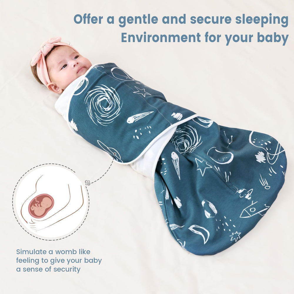 ZIGJOY Sleep Sack Swaddle 1.0 A-shaped design supports leg movement.