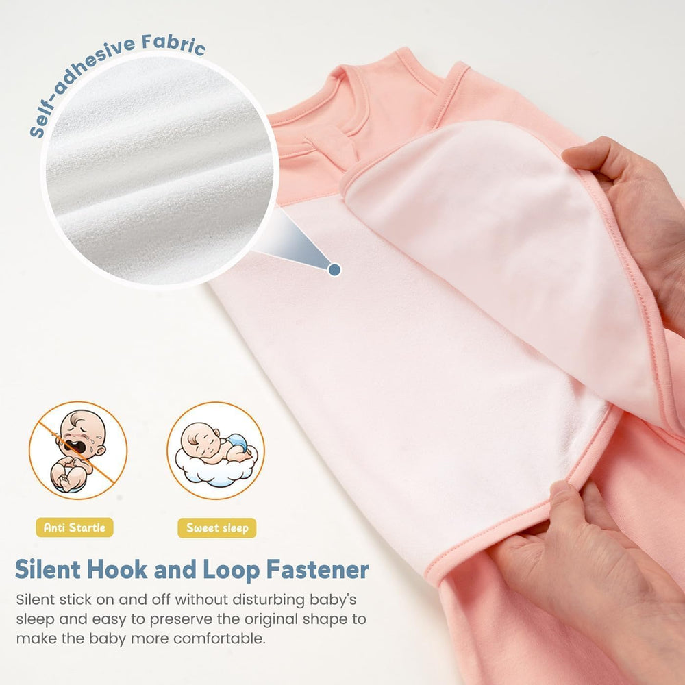 ZIGJOY Sleep Sack Swaddle Pink front view shows 1.0 tog warmth and comfort.