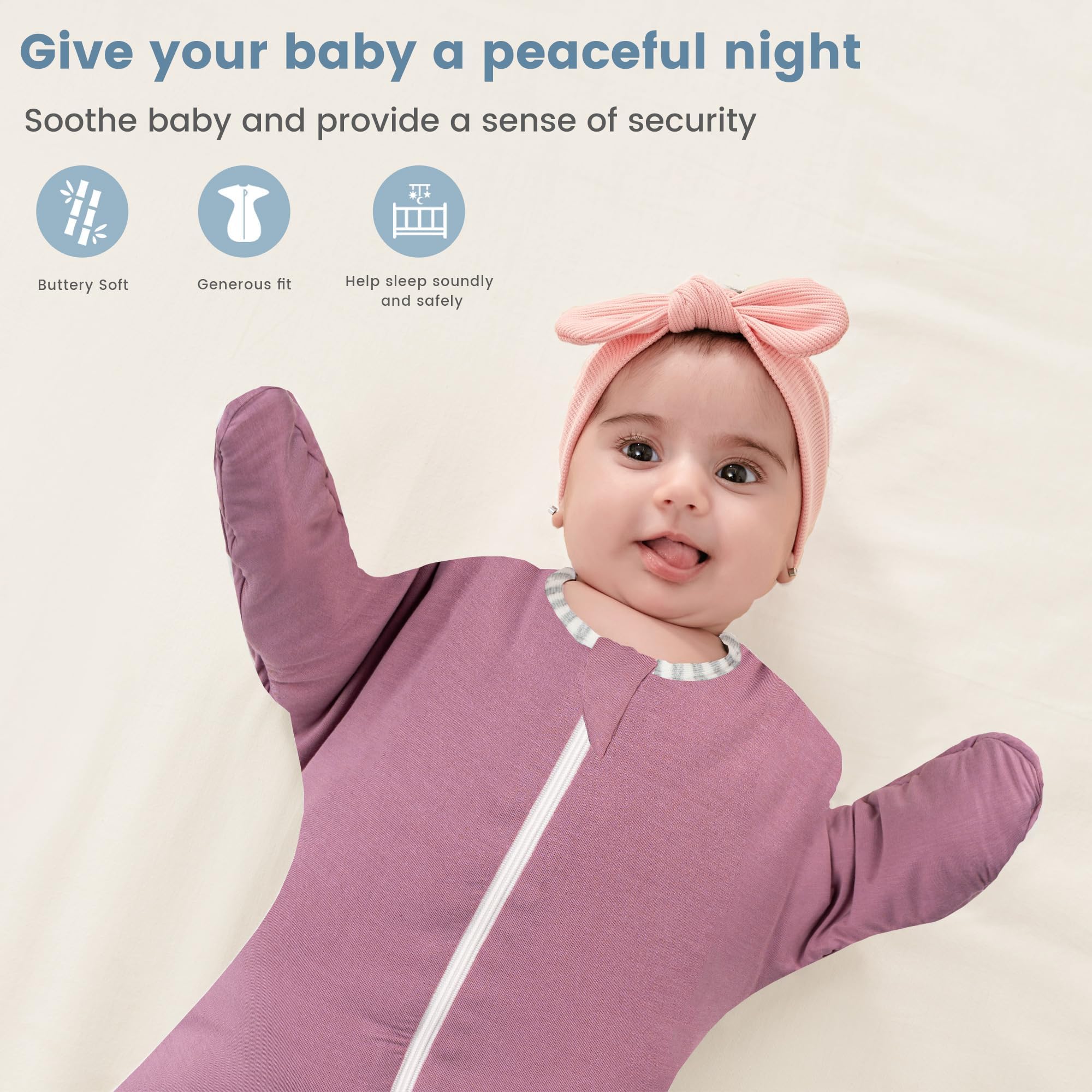 ZIGJOY snug-fit sleep sack provides secure warmth with gentle chest wrap