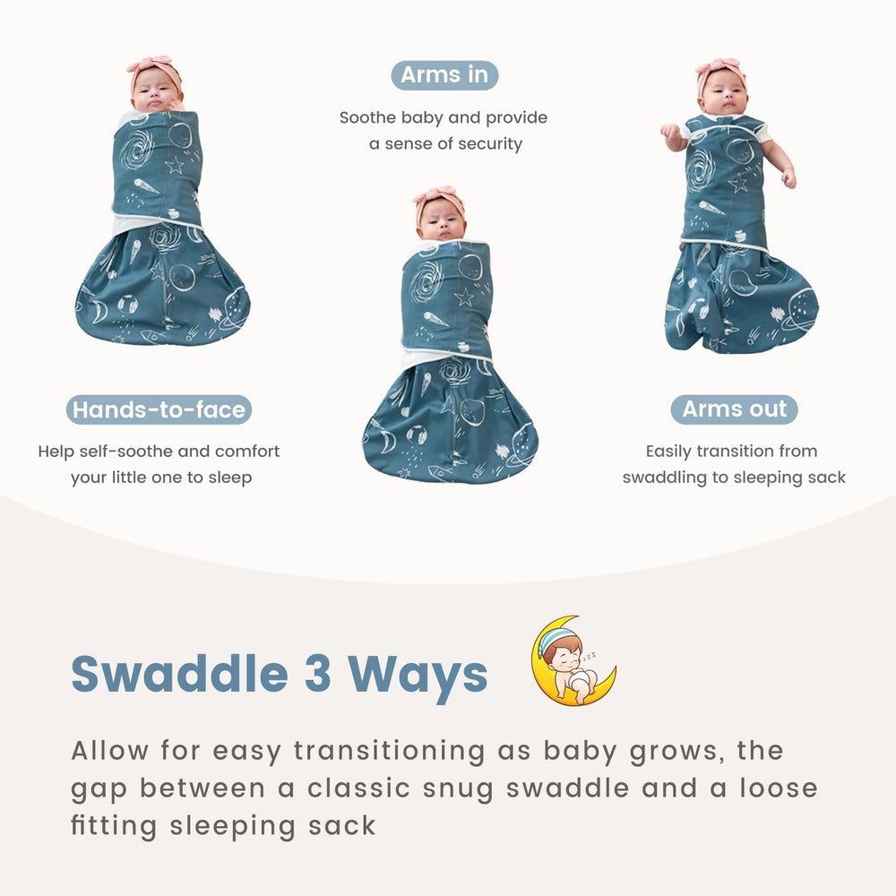 ZIGJOY arms-out options ease baby transition from swaddle to wearable blanket