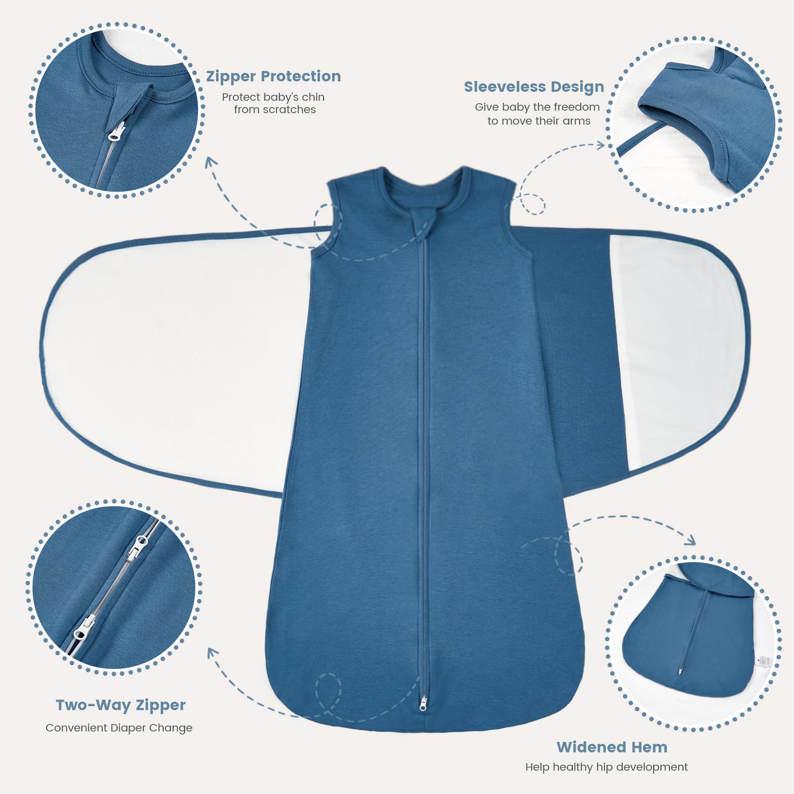 ZIGJOY swaddle wings adjustable support growing babies with a customizable fit