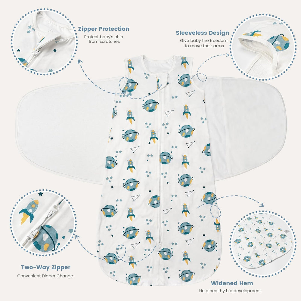 ZIGJOY swaddle wings with a quiet fastener for peaceful nights.