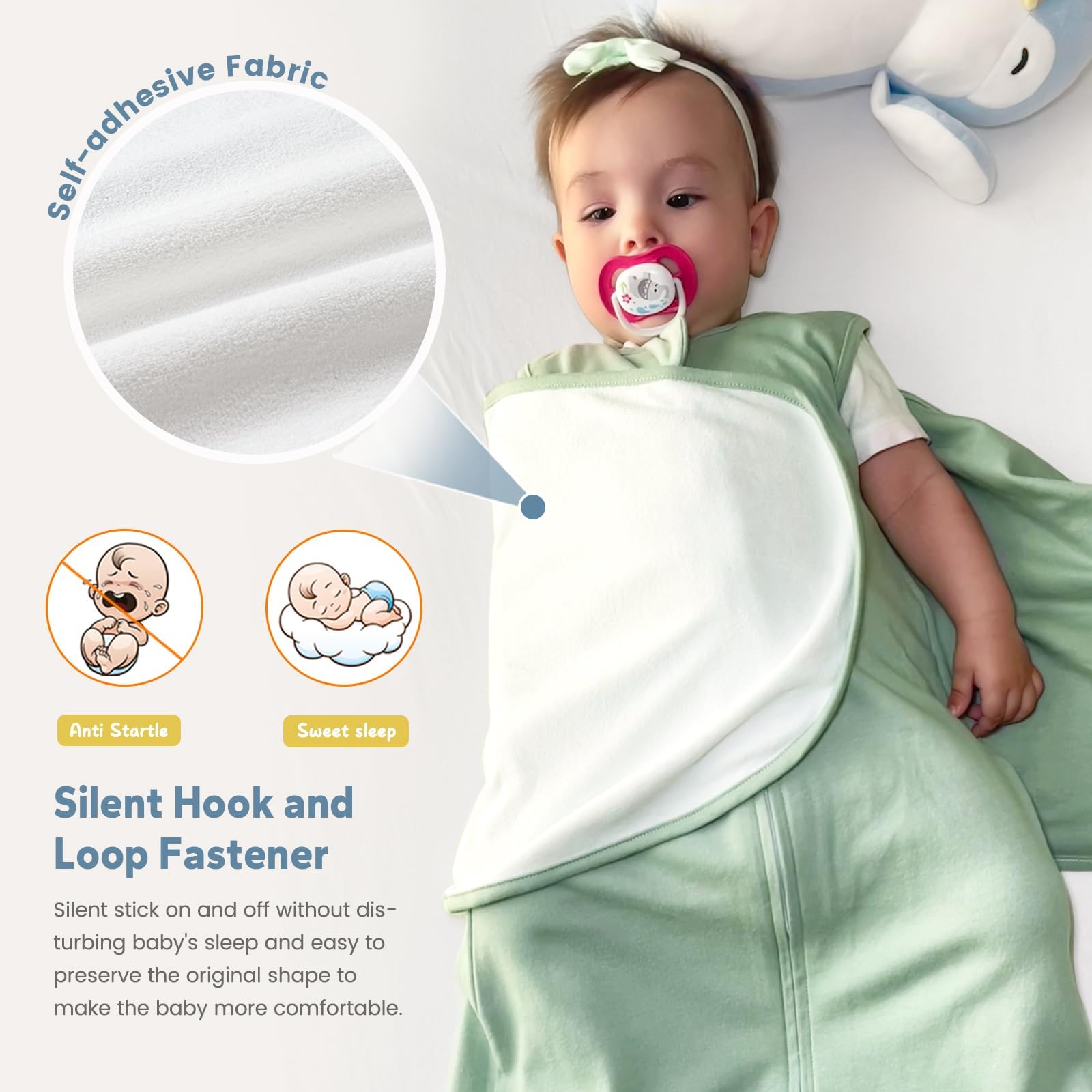 ZIGJOY transition sack demonstrates three swaddling styles for flexible routines.