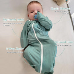 ZIGJOY Shark-Fin swaddle mint with 2-way zipper for easy diaper changes.