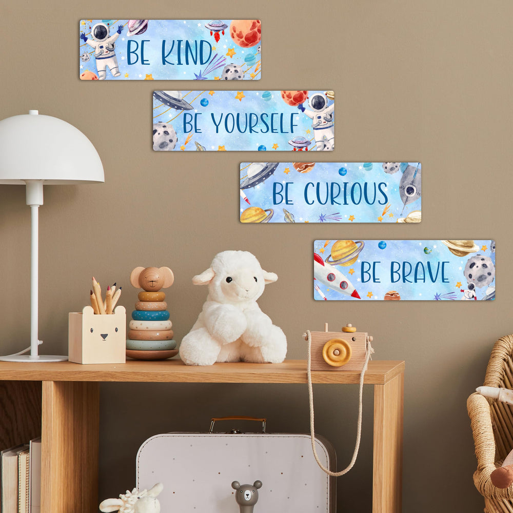 ZIIUFRN kids room space decor wooden sign, durable safe material.