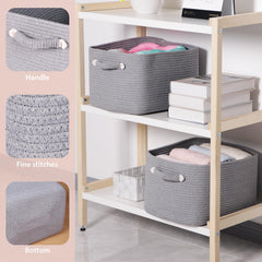 Zilink handwoven rope basket with soft weave protects floors and furniture.