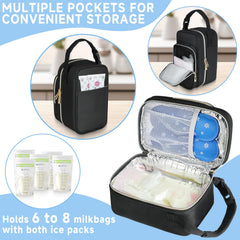 ZIOZERTT cooler bag side pocket for unused milk bags and accessories
