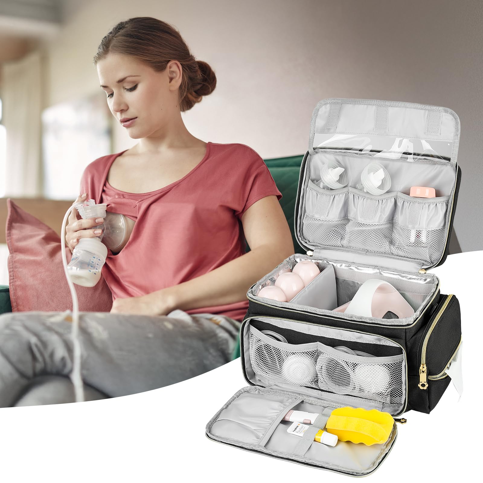 ZIOZERTT bag front pocket keeps accessories neatly organized